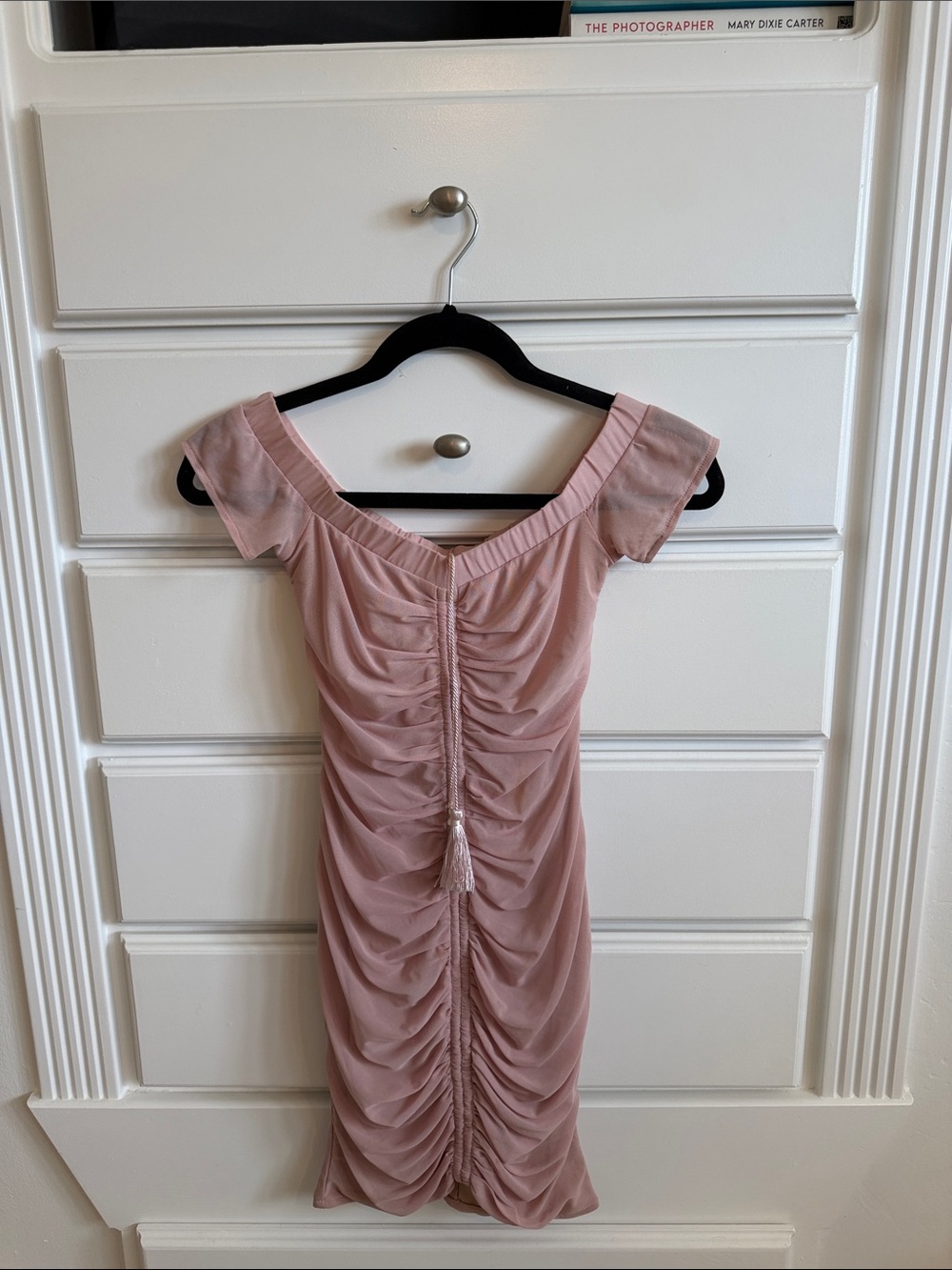 Tiger Mist One-Shoulder Ruched Bodycon Dress in Dusty Pink